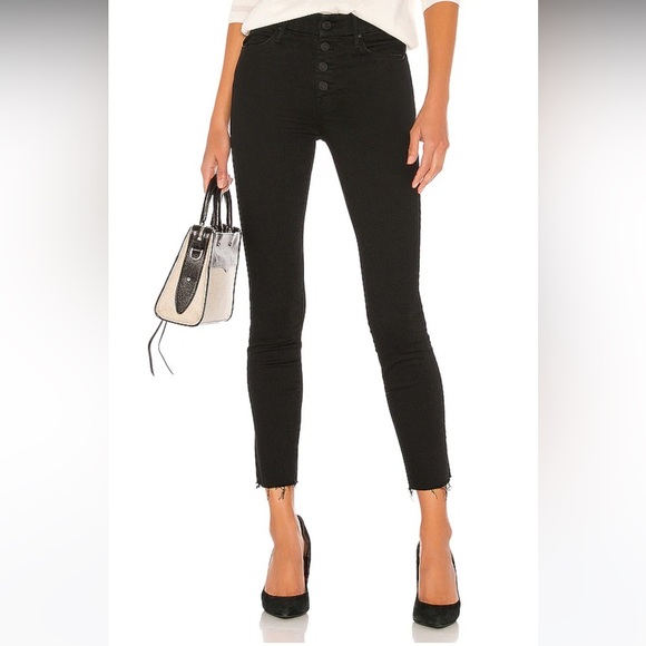 MOTHER Denim - MOTHER | Women's Black The Pixie Dazzler Ankle Fray Jeans in not guilty, size 25